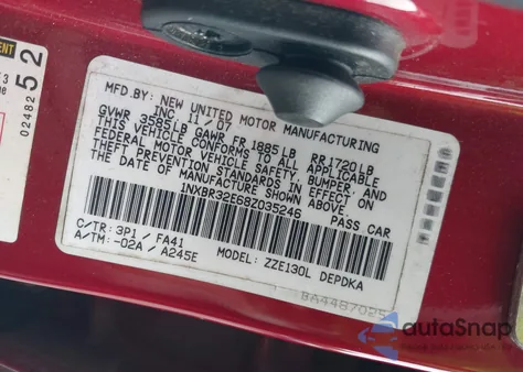 2008 Toyota Corolla Ce from USA, damaged, VIN 1NXBR32E68Z035246